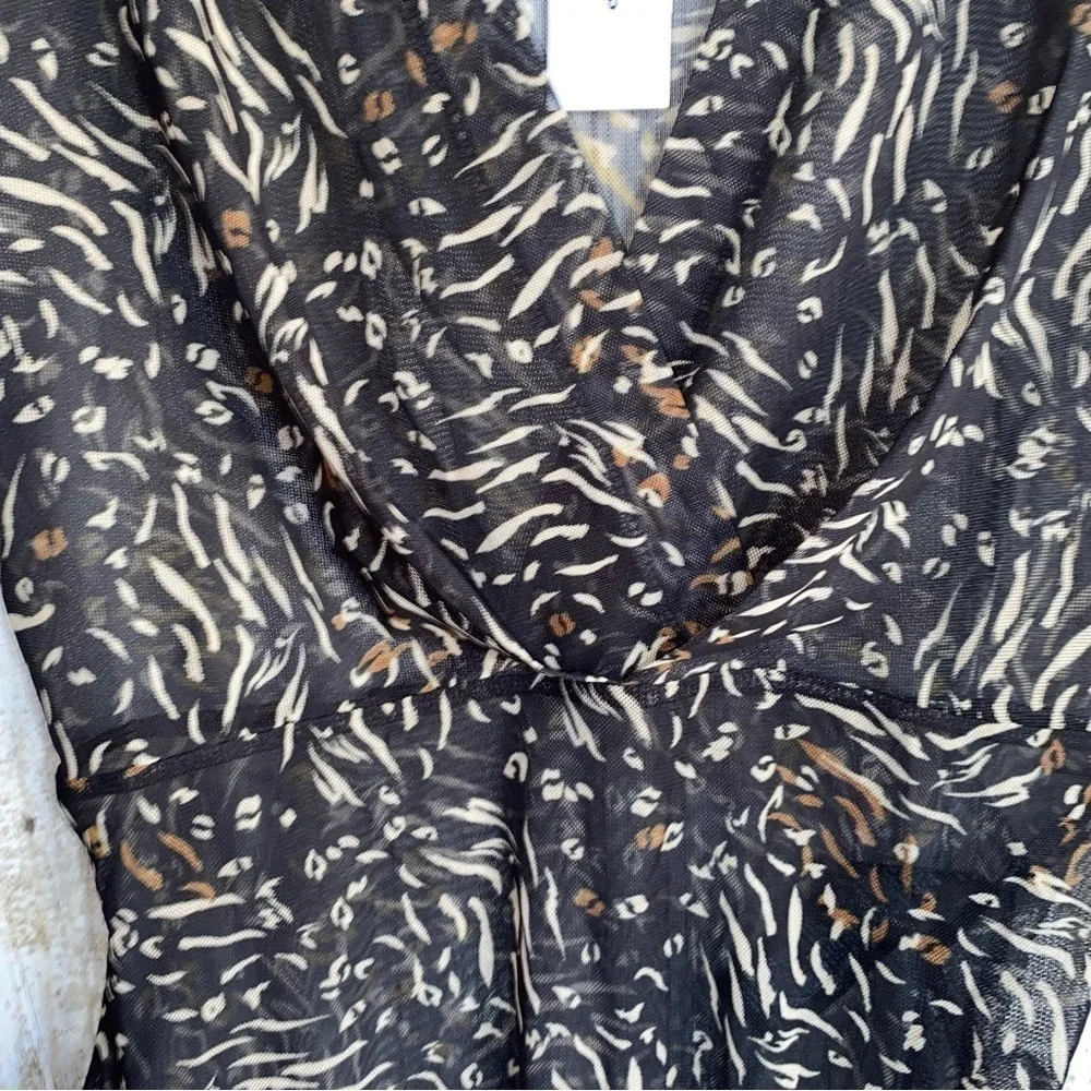 NWT Topshop Animal Print Mesh Bodysuit - Picture 3 of 6
